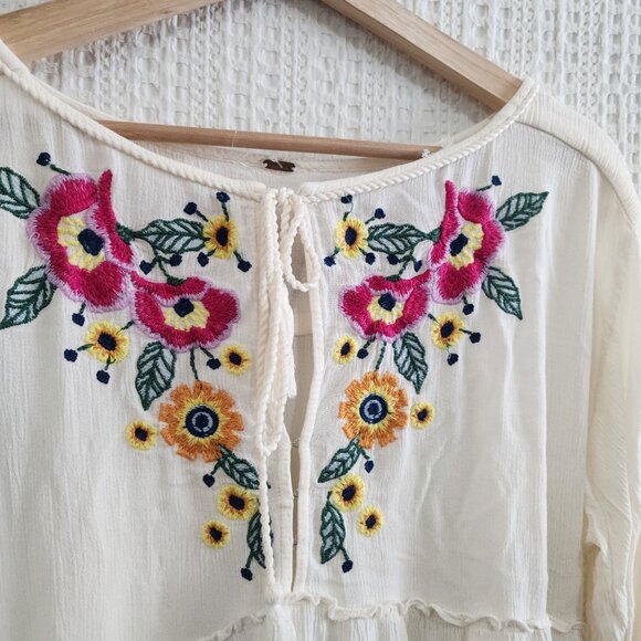 Free People Spell on You Embroidered Keyhole Dress Women's Size Small - Picture 7 of 15